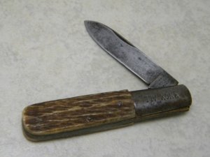 Imperial R Co. Germany Genuine Bone Stag 1 Blade KNOX ALL Barlow Knife c.1800's *RARE*