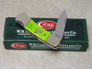 Case XX USA First Run 2009 Lime Green Bone 61225L SS Lockback Knife in Box