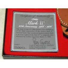Gerber Portland, OR USA Mark II 20th Anniversary 1966-1986 Fighting Fixed Blade Sheath Knife in Box