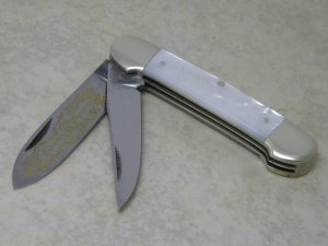 Fight'n Rooster Frank Buster Celebrated Cutlery Germany Pearl The Captains Rooster Canoe Jack Knife