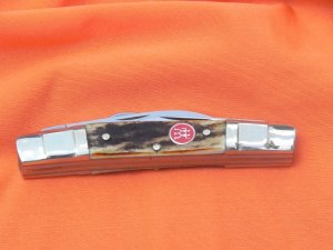 Vintage J A Henckels 4 Blade Congress Pocket Knife with Premium STAG handles & Step Down Bolsters