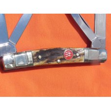 Vintage J A Henckels 4 Blade Congress Pocket Knife with Premium STAG handles & Step Down Bolsters Vintage J A Henckels 4 Blade Congress Pocket Knife with Premium STAG handles & Step Down Bolsters
