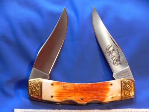 Vintage Parker IMAI K236, Double Lock back hunting/pocket knife with Bone Stag handles -Large Hunter