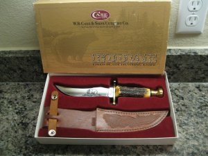 Case XX USA Stag Kodiak Hunter Fixed Blade Sheath Knife in Box -1999