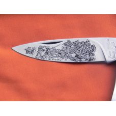 Vintage Frost Cutlery (Custom Design) Fiery Mother of Pearl Folding Hunter LockBlade Mdl #F316 -RARE Vintage Frost Cutlery (Custom Design) Fiery Mother of Pearl Folding Hunter LockBlade Mdl #F316 -RARE