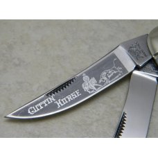 Bulldog Brand Solingen Germany Pit Bulls Pearl "Cuttin Horse" 3 Blade Sowbelly Stockman Knife Bulldog Brand Solingen Germany Pit Bulls Pearl "Cuttin Horse" 3 Blade Sowbelly Stockman Knife