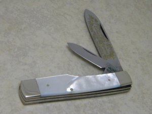 Fight'n Rooster Frank Buster Cutlery Co. Germany Pearl The Captains Rooster Gunstock Jack Knife