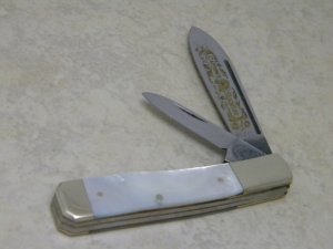 Fight'n Rooster Frank Buster Celebrated Cutlery Germany Pearl The Captains Rooster Gunstock Knife