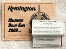2000 REMINGTON UMC RE18862 Buffalo Horn Millennium Pearl Bullet Knife S/N 4297/5000 New 2000 REMINGTON UMC RE18862 Buffalo Horn Millennium Pearl Bullet Knife S/N 4297/5000 New
