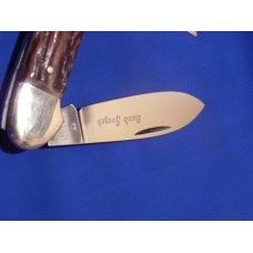 Vintage J A Henckels 2 Blade Canoe with Premium Stag Handles and Hand Forged blade etch: MDL # 1936 Vintage J A Henckels 2 Blade Canoe with Premium Stag Handles and Hand Forged blade etch: MDL # 1936