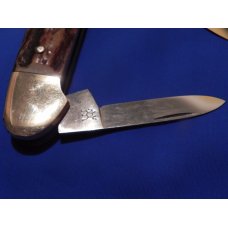 Vintage J A Henckels 2 Blade Canoe with Premium Stag Handles and Hand Forged blade etch: MDL # 1936 Vintage J A Henckels 2 Blade Canoe with Premium Stag Handles and Hand Forged blade etch: MDL # 1936