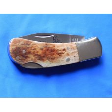 Vintage Parker Medium Lock back Knife with Smooth Appaloosa Bone & Beaver Tail Blade Etch -NICE ONE! Vintage Parker Medium Lock back Knife with Smooth Appaloosa Bone & Beaver Tail Blade Etch -NICE ONE!