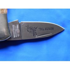 Vintage Parker Medium Lock back Knife with Smooth Appaloosa Bone & Beaver Tail Blade Etch -NICE ONE! Vintage Parker Medium Lock back Knife with Smooth Appaloosa Bone & Beaver Tail Blade Etch -NICE ONE!