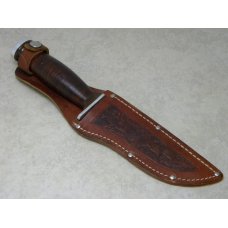 Schrade Walden NY USA H-15 Stacked Leather Hunting Fixed Blade Sheath Knife Schrade Walden NY USA H-15 Stacked Leather Hunting Fixed Blade Sheath Knife