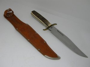 G.C. Co. Solingen Germany (Guttmann Cutlery Co.) Solingen Germany Stag Bowie Sheath Knife