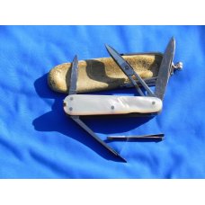 Antique J A Henckels 5 blade multiuse knife with flawless and fiery colorful Mother of Pearl handles Antique J A Henckels 5 blade multiuse knife with flawless and fiery colorful Mother of Pearl handles