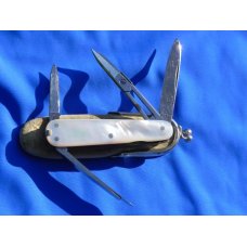 Antique J A Henckels 5 blade multiuse knife with flawless and fiery colorful Mother of Pearl handles Antique J A Henckels 5 blade multiuse knife with flawless and fiery colorful Mother of Pearl handles
