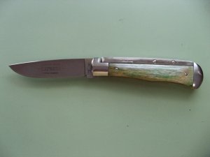 SCHATT & MORGAN #3 EXPRESS AUTO GREEN CAMEL BONE DROP POINT#1