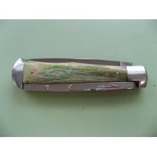 SCHATT & MORGAN #3 EXPRESS AUTO GREEN CAMEL BONE DROP POINT#1 SCHATT & MORGAN #3 EXPRESS AUTO GREEN CAMEL BONE DROP POINT#1