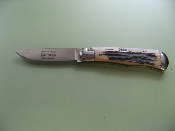 SCHATT & MORGAN #3 EXPRESS AUTO BLACK CARVED STAG BONE DROP POINT #1 SCHATT & MORGAN #3 EXPRESS AUTO BLACK CARVED STAG BONE DROP POINT #1