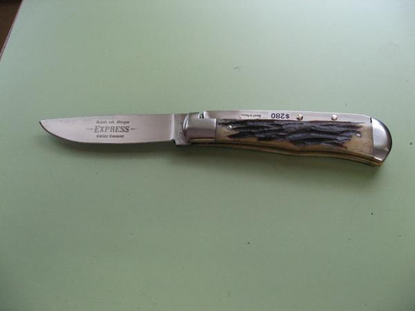 SCHATT & MORGAN #3 EXPRESS AUTO BLACK CARVED STAG BONE DROP POINT #2 SCHATT & MORGAN #3 EXPRESS AUTO BLACK CARVED STAG BONE DROP POINT #2