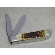 Case XX SS USA 5 Dot (1985) Genuine 2nd Cut Stag 5207 SP SS Mini Trapper Knife Case XX SS USA 5 Dot (1985) Genuine 2nd Cut Stag 5207 SP SS Mini Trapper Knife