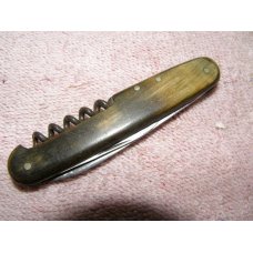 Vintage Kaufmann Horn Handles Knife With Cork Screw Vintage Kaufmann Horn Handles Knife With Cork Screw