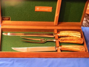 J A Henckels Carving Set Large Carving Knife Beef slicing knife & Serving Fork - Great Stag Handles