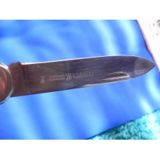 J A Henckels, Friodur, 2 Blade Push Lock Large Hunting Knife w/ Stag Handles Mdl # 2105 +Blade etch J A Henckels, Friodur, 2 Blade Push Lock Large Hunting Knife w/ Stag Handles Mdl # 2105 +Blade etch