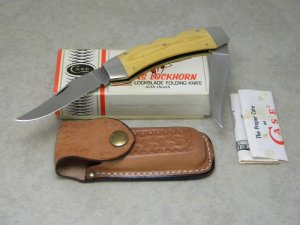 Case XX SS USA 10 Dot (1980) Ivory Micarta Texas Lockhorn Double Lockblade Knife in Box
