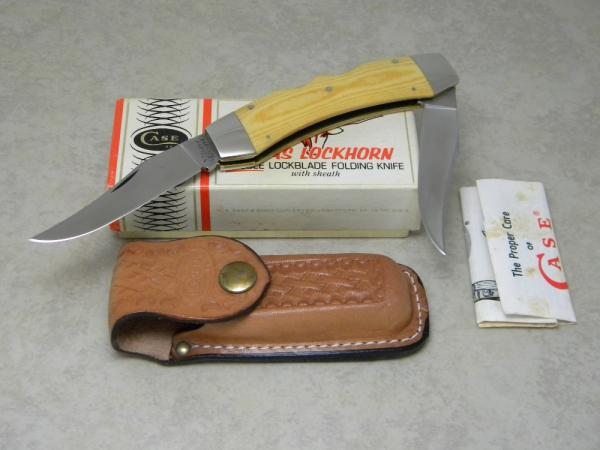 Case XX SS USA 10 Dot (1980) Ivory Micarta Texas Lockhorn Double Lockblade Knife in Box Case XX SS USA 10 Dot (1980) Ivory Micarta Texas Lockhorn Double Lockblade Knife in Box