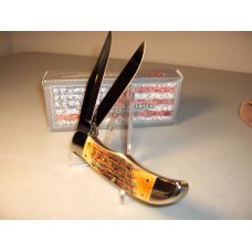 CASE XX - FOLDING HUNTER BURNT BONESTAG #3574 - WITH LEATHER SHEATH - 5 1/4" CLOSED LENGTH CASE XX - FOLDING HUNTER BURNT BONESTAG #3574 - WITH LEATHER SHEATH - 5 1/4" CLOSED LENGTH