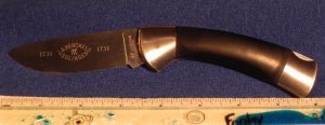 Vintage J A Henckels Single Blade Lockback Large Hunting Knife Mdl# 1731 +Blade etching - M/NM & NOS