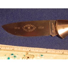 Vintage J A Henckels Single Blade Lockback Large Hunting Knife Mdl# 1731 +Blade etching - M/NM & NOS Vintage J A Henckels Single Blade Lockback Large Hunting Knife Mdl# 1731 +Blade etching - M/NM & NOS