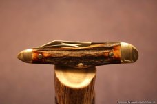 Tuna Valley Cutlery Genuine India Burnt Stag Humpback Whittler. 1 of 50. #594 Tuna Valley Cutlery Genuine India Burnt Stag Humpback Whittler. 1 of 50. #594