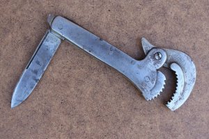 Rare c1908 Unbranded Wrench Knife by C.P. Wrench Co Multi-Tool