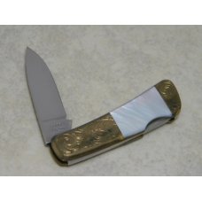 Kershaw KAI Japan Model 5300 Pearl Tiny Lockback Knife with Engraved Bolsters