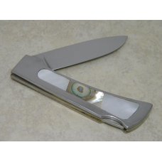 Parker Cut. Co. Japan Metal with Pearl & Abalone Inlay Eagle Brand Cutlery Lockback Knife Parker Cut. Co. Japan Metal with Pearl & Abalone Inlay Eagle Brand Cutlery Lockback Knife