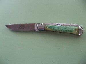 SCHATT & MORGAN #3 EXPRESS AUTO GREEN CAMEL BONE DROP POINT #3