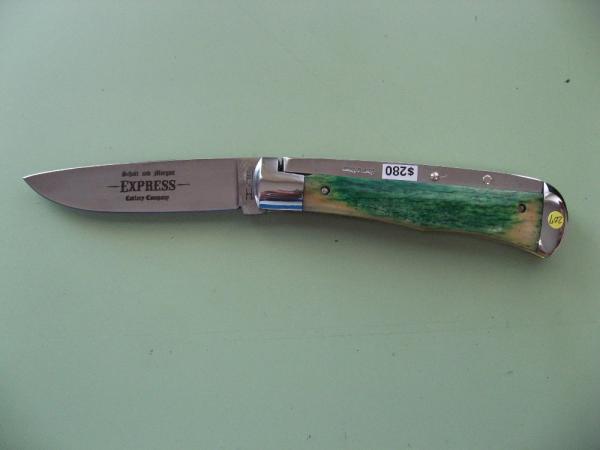 SCHATT & MORGAN #3 EXPRESS AUTO GREEN CAMEL BONE DROP POINT #4 SCHATT & MORGAN #3 EXPRESS AUTO GREEN CAMEL BONE DROP POINT #4