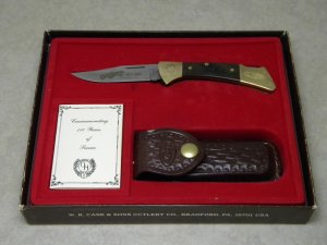 Case XX SS USA Wood P158 LSSP 1872-1982 Odell Hardware Co. 110 Year Lockback Knife & Pouch in Box