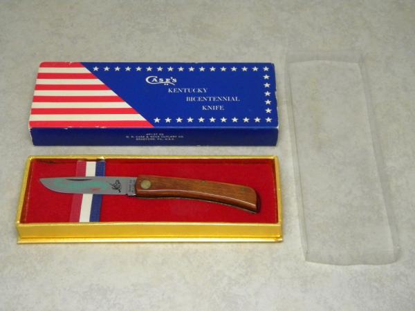 Case XX USA 1975 Wood P137 SS Kentucky Bicentennial Sodbuster Knife in Box