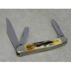 Case XX USA 2004 Genuine Burnt Bone Stag 6.53087 SS Stockman Knife in Tin Box Case XX USA 2004 Genuine Burnt Bone Stag 6.53087 SS Stockman Knife in Tin Box