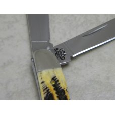 Case XX USA 2004 Genuine Burnt Bone Stag 6.53087 SS Stockman Knife in Tin Box Case XX USA 2004 Genuine Burnt Bone Stag 6.53087 SS Stockman Knife in Tin Box