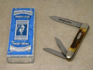 Case Classic W.R. Case & Sons Bradford PA  USA 1991 Genuine Stag 53091 Large Whittler Knife in Box