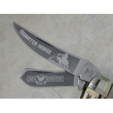 Hen & Rooster Solingen Germany 213DS Stag Quarter Horse Railsplitter Stockman Knife in Box c.1997