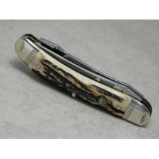 Hen & Rooster Solingen Germany 213DS Stag Quarter Horse Railsplitter Stockman Knife in Box c.1997
