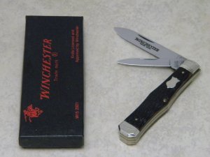 Winchester Trademark USA 1987 Bone 2921 Coffin Jack Knife in Box