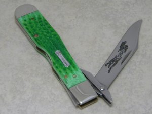 Case XX USA 2003 John Deere Green Bone 6111 1/2 L SS Cheetah Knife
