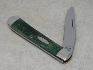 Case XX USA 8 Dot (1982) Green Bone G6154 Carbon Steel 1 Blade Trapper Knife